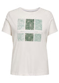 Only Carmakoma LM T-Shirt 15353271 177922005-Cloud Dancer/Living the dream