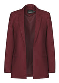 Pieces Curve Blazer 17138352 188938001-Tawny Port/PINSTRIPE