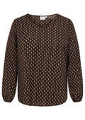 Only Carmakoma Blouse 15354110 237375022-Coffee Bean/CRAZY SQUARES