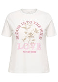 Only Carmakoma LM T-Shirt 15353379 177922004-Cloud Dancer/Bloom into the wild