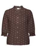 Only Carmakoma Blouse 15358106 212012011-Deep Mahogany/Dots (cloud dancer)