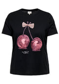 Only Carmakoma LM T-Shirt 15367767 177911003-Black/CHERRY BOW