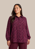 Exxcellent Blouse 26WZE05 001836 black/warm aubergine