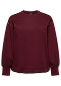 Vero Moda Curve Pullover 10351310 199051001-Windsor Wine/Steine an der Schulter
