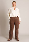 Yest Curve Broek A006439 Mocca Brown/Sand