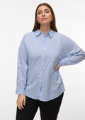 Vero Moda Curve Blouse 10341787 175598001-Snow White/Emb hibiscus langoustino