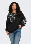 Only Carmakoma Trui 15353306 177911004-Black/Sprinkle flower