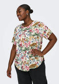 Only Carmakoma Blouse 15218353 177922115-Cloud Dancer/BLURRY FLOWER
