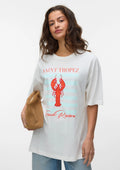 Vero Moda Curve LM T-Shirt 10355259 175598002-Snow White/LOBSTER