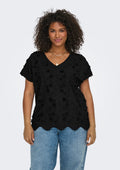 Only Carmakoma Blouse 15325133 177911001-Black/3D Flower