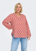 Only Carmakoma Blouse 15354110 283495015-Equestrian Red/WARM TILES