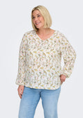 Only Carmakoma Blouse 15354110 177922014-Cloud Dancer/STILKY FLOWER