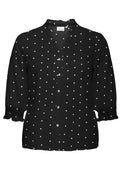 Only Carmakoma Blouse 15358106 177911011-Black/Dots (cloud dancer)
