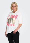 Only Carmakoma LM T-Shirt 15354558 177922008-Cloud Dancer/Lemon