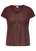Only Carmakoma LM T-Shirt 15363649 212012007-Deep Mahogany/Deep mahogany glitter