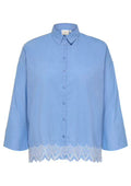 Only Carmakoma Blouse 15369723 186578001-Blue Bonnet/BRIGHT WHITE EMB