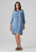 Vero Moda Curve Jurk 10285017 178000-Light Blue Denim