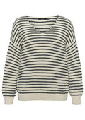Vero Moda Curve Trui 10326739 222913001-Birch/W. NAVY BLAXER + SILVER LUREX