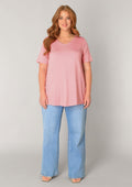 Base level curvy T-Shirt 7000018 7010 soft pink