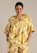 Yest Curve Blouse A006284 4069 raffia/multi colour