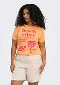 Only Carmakoma LM T-Shirt 15375562 178876003-Mock Orange/Raspberry Beach vibes