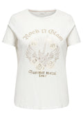 Only Carmakoma LM T-Shirt 15375565 177922001-Cloud Dancer/Rock - Gold foil