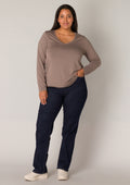 Base level curvy LM T-Shirt 7000036 9043 Taupe