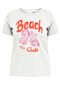 Only Carmakoma LM T-Shirt 15273174 177922017-Cloud Dancer/Beach Club W. Fuchsia