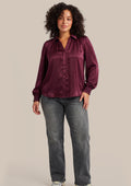 Exxcellent Blouse 26WQE05 836 warm aubergine