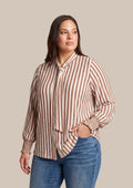 Exxcellent Blouse 26WBE04 011533 offwhite/brown sugar