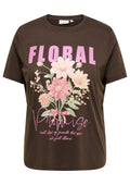 Only Carmakoma LM T-Shirt 15381354 237375002-Coffee Bean/Floral