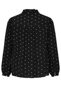 Only Carmakoma Blouse 15381857 177911006-Black/Dots (cloud dancer)