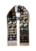 Pieces Curve SHAWLS 17166754 292559001-Greige/Peace-Love-Teddy