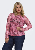 Only Carmakoma Blouse 15383922 213873001-Rumba Red/Blurry