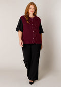 Base level curvy Vest 7000135 Wine Red