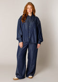 Base level curvy Top 7000136 Mid Blue