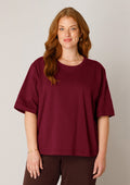 Base level curvy Top 7000134 Wine Red
