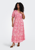 Only Carmakoma Jurk 15323369 177922006-Cloud Dancer/SIKKA PRINT