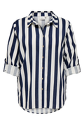 Only Carmakoma Blouse 15364966 177922001-Cloud Dancer/Navy Blazer