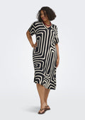 Only Carmakoma Jurk 15295477 177911015-Black/Oatmeal Graphic