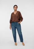Vero Moda Curve Blouse 10352659 288475001-Cocoa Brown/Dtm flower